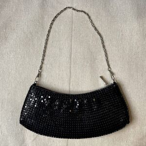 Bijoux Terner | Black Chainmail Mesh Evening Bag